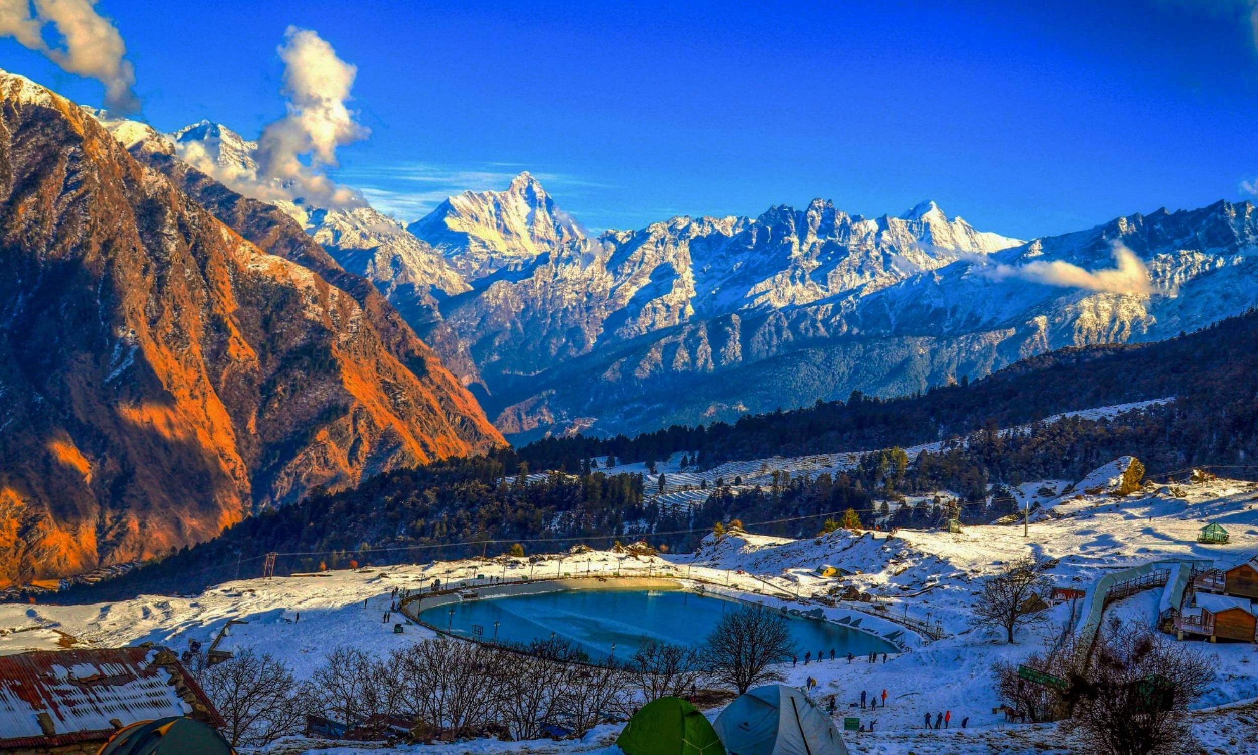 Himalayan peaks visible from Auli viewpoint